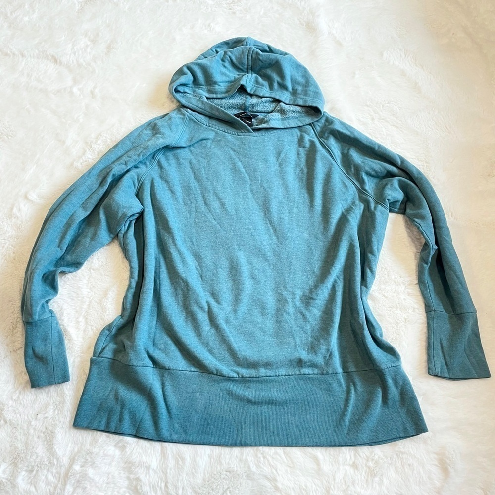 Moda International Green Fleece Long Sleeve Hooded Pullover Sweatshirt Size XL